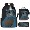 Mochila de Desenho Animado Mais Vendida Transfronteiriça Batman Batma Mochila Escolar Bolsa de Mensageiro Estojo Três Peças