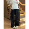 Pantalones casuales holgados retro americanos para hombres y mujeres, pantalones rectos holgados de marca moderna, estilo otoño e invierno, estilo estudiante, elegantes pantalones largos de pierna ancha