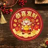 Nuevo Pegatina de los Cinco Caminos del Dios de la Riqueza Texto de Bendición Rojo de Año Nuevo Pegatina Creativa Pegatina Selladora para Taza de Té con Leche de Frutas Frescas Horneado