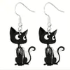 Aretes de Halloween Lindo Dibujo Animado Perro Fantasma Rana Gato Mariposa Esqueleto y Hongo Aretes Acrílicos