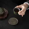 Posavasos Verde Hada Retro Chino Rústico Cerámica Antideslizante para Hogar Oficina Taza de Té Almohadilla Aislante Té Juego de Té Accesorios Soporte para Tazas