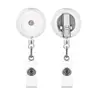 Portanombre de trabajo con clip trasero giratorio retráctil de 360 grados, portatarjeta de identificación, porta credencial enrollable con clip retráctil extensible