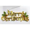 Cartão de Natal feliz com letra em inglês MerryChristmas Decorações de árvore de Natal enfeites Acessórios de Natal