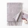 Bufanda de Lana Otoño e Invierno Nueva Bufanda de Color Sólido para Mujer Calentador de Cuello Versátil Chal Grueso Cálido Borla Simple