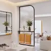 Tela Meia-Parede de Banheiro Estilo Cream de Luxo Leve com Divisória de Vidro Ondulado para Áreas Úmidas e Secas, Prateleira para Lavatório