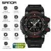 Novo Relógio Eletrônico Transfronteiriço Sanda à Prova d'Água para Uso Externo Esportivo com Duplo Display Calendário Luminoso Relógio Masculino