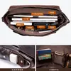 Maletín de Cuero Genuino para Computadora Amazon Capa Superior Piel de Vaca Bolso de Mano de Negocios Moda para Hombre Bolso Colgante de Hombro para Oficina