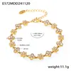 Pulsera de Acero Inoxidable Hecha a Mano con Flor de Circonita Incrustada Estilo Ins Europeo y Americano Maika para Mujer Lujo Ligero para Viajes Diarios Chapado en Oro Real de 18k