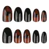 Uñas Portátiles de Venta Caliente Transfronteriza Otoño e Invierno Manicura de Caparazón de Tortuga Marrón Manchada Piezas de Uñas Piezas de Uñas Portátiles Productos Terminados Venta al por Mayor