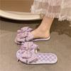 Pantuflas de Lazo Estilo Hada Francés para Interior del Hogar Antideslizantes de Suela Blanda Sandalias para Vacaciones en la Playa junto al Mar