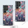 Adecuado para funda de teléfono móvil Samsung S24Ultra, Funda protectora todo incluido Mariposa Flor Soñadora S22+, Funda de cristal S25Fe