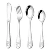 Venta al por mayor transfronteriza Cuchillo, Tenedor y Cuchara de Acero Inoxidable 304 Vajilla Infantil Oso de Dibujos Animados Creativo Estilo Occidental Tenedor y Cuchara para Comida de Bebé