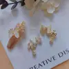 Acessórios Brilhantes de Zircônia LZ Borboleta para Nail Art Celebridade da Internet Versátil Corrente Pérola Borboleta Combinada Decoração Dourada para Unhas