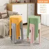 Banqueta redemoinho extra-grossa para uso doméstico na sala de estar, banqueta redonda moderna simples empilhável, banqueta alta de plástico, cadeira de mesa de jantar