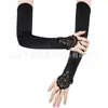 Luvas Pretas de Baile Gatsby para Mulheres Anos 1920 Luvas de Festa Únicas Luvas Combinando com Acessório de Cabeça para Vestido de Noiva