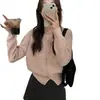 Suéter cárdigan de punto suave y cómodo para mujer, estilo japonés y coreano, cuello redondo, nueva colección de otoño, casual, adelgazante, color liso, de punto de un solo pecho