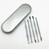 Punto de acero inoxidable cuchara para pasta de humo juego de cinco piezas portavelas herramienta de limpieza de aceite de humo juego de caja de pasta de humo