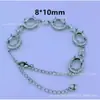 Plata S925 Soporte Vacío Pulsera de Cobre Blanco Puro Soporte Vacío Chapado en Platino Procesamiento de Incrustación de Piedras Preciosas Fábrica DIY Leidezhu