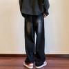 Pantalones de estilo urbano europeo y americano para hombre, diseño de nicho, vaqueros retro americanos, marca de moda, pantalones rectos, holgados y de pierna ancha.