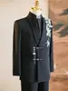 Nuevo traje de hombre estilo chino, atuendo de compromiso para hombre, vestido de boda para novio, chaqueta de traje Zhongshan para hombre
