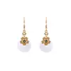 Pendientes de Plata 925 con Cierre de Mariposa, Nuevos Pendientes Estilo Chino Imitación Jade Hetian Hebilla de Paz, Clavos para Orejas Estilo Palacio, Ganchos para Orejas para Mujer Cheongsam Hanfu