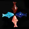Artesanía de cerámica Ocarina de seis agujeros de cerámica Alto Hongyin Ocarina de 6 agujeros envío de canciones Cordón de PU