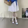 Sapatos de Salto Baixo Bloco Estilo Fada para Mulheres com Detalhe de Laço, Sapatos de Noite Delicados de Nicho, Sapatos de Vovó
