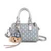 Bolso de Mano de Alto Valor Estético Estilo Coreano Moda Nicho Lunares para Mujer, Bolso Cuadrado Pequeño Nuevo Boston, Bolso Cruzado Casual para Hombro