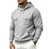Moletom de Trabalho Casual Solto com Forro de Fleece Espesso Quente e Múltiplos Bolsos - Mais Vendido Outono/Inverno 2026