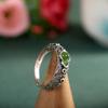 Anillo de plata de ley S925 con forma de calabaza de jade Yinxiang Yunbi, estilo nacional retro, ajustable, con apertura antigua.