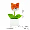 Cabeza de Animal Tejida a Crochet Hecha a Mano Planta en Maceta Cabeza de Oso Cabeza de Cerdo Cabeza de Mickey y Minnie Dibujos Animados Creativos Adornos de Escritorio