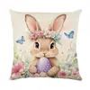Fronha de Páscoa Decoração de Feriado Transfronteiriça Novo Produto Almofada de Coelho para Sofá Almofada de Cama Quarto Almofada de Cabeceira Atacado