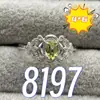 Anillo de olivino natural 4*6M incrustado cristal de corte forma de denier color tesoro vivo libro rojo vivo suministro de fábrica en vivo