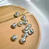 Prata 925 Banhada a Ouro Contas Olho de Gato Acessórios Espaçadores Pulseira DIY Pulseira Semi-Acabada Acessórios para Colar Contas Soltas Contas Redondas