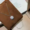 Pingente de Diamante de Alto Carbono em Prata Pura S925 Colar Cubo de Açúcar Totalmente Cravejado para Mulheres Simples Presente de Alto Padrão Corrente de Clavícula de Nicho