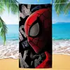 Toalla de playa Marvel Spider-Man de exportación transfronteriza, microfibra ultrafina, doble cara, absorbente, toalla de baño de playa de dibujos animados para niños