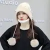 Sombrero de Protección Auditiva Especial de Liquidación para Celebridades de Internet para Mujeres Otoño e Invierno Sombrero Cálido Sombrero de Punto a Prueba de Viento Sombrero de Invierno Coreano para Mujeres