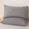 Fundas de Almohada Bordadas de Algodón Lavado Calidad Clase A, un Par, 48X74, Funda Sencilla de Algodón Puro para Relleno de Almohada de Adulto