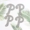 Pegatinas de Letras del Alfabeto Inglés con Pedrería, 6 Cuentas de Perla Grandes con Letras, 26 Letras Pequeñas con Pedrería, Accesorios para Joyería DIY