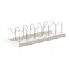 Estante de Almacenamiento para Cocina, Deslizante, Soporte para Tapa de Olla sin Taladro, Escurridor Extensible