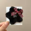 Horquilla de Peluche con Lazo Dulce y Estrella para Mujeres con Flequillo Lateral, Horquilla, Decoración para la Frente, Pinza de Pato Accesorios para el Cabello