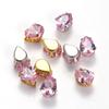 6*8mm gota de agua fondo dorado circonita sintética garra taladro DIY material de lazo Blanco K clip para el cabello joyería