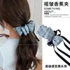 Accesorio para el Cabello Semirecogido Estilo Nuevo 2026: Pinza de Plátano de Malla, Pinza de Garra Francesa con Lazo Negro, Pinza para el Cabello de Lunares para la Parte Posterior de la Cabeza
