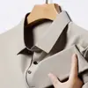 Camisa Polo Masculina de Meia-Idade Elástica Anti-Pilling de Verão Solta de Manga Curta Não Amassa Slim Fit de Alta Qualidade Versátil para Uso Casual