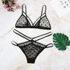 Suministro transfronterizo de lencería sexy europea y americana nueva, conjunto de dos piezas de ropa interior transparente, venta directa al por mayor de fábrica