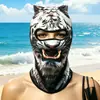 Capuz para Ciclismo ao Ar Livre com Orelhas de Gato, Máscara Facial com Padrão de Animal 3D, Proteção Solar, Capuz com Estampa Digital, Atacado