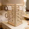 Soporte de Exhibición con Pegatinas de Madera, Exhibidor de Tarjetas Portátil, Almacenamiento Multifuncional de Madera para Joyería (Pendientes y Clavos), Diseño Creativo