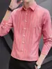 Camisa de manga larga a rayas, camisa de moda para hombre de primavera y otoño, nuevo top casual estilo coreano, prenda de abrigo para hombre