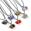 Colgante de Cristal Tallado Transfronterizo, Piedra de Ágata Natural Finamente Tallada Ojo de Tigre Animal Elefante Vintage Artístico Collar Joyería