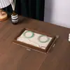 Pronta Entrega Dropshipping Transfronteiriço Cor Nogueira Negra Bandeja Exibidora de Joias Display de Balcão Transmissão Ao Vivo
